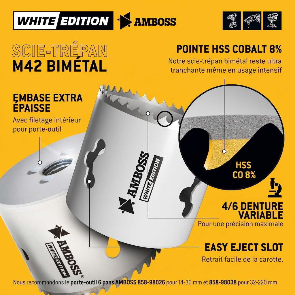 Scie cloche Amboss HSS M 42 Ø 68 mm (sans adaptateur)