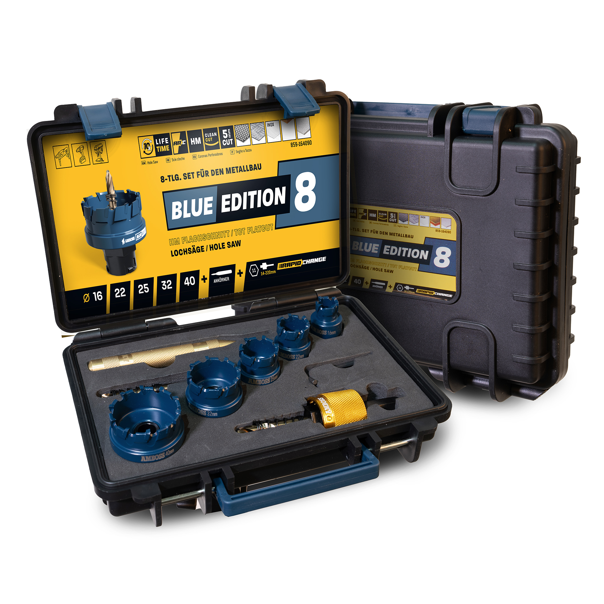 AMBOSS carbure coupe plate Rapid Change scies cloches jeu 16. 22. 25. 32. 40mm + porte-outil à changement rapide