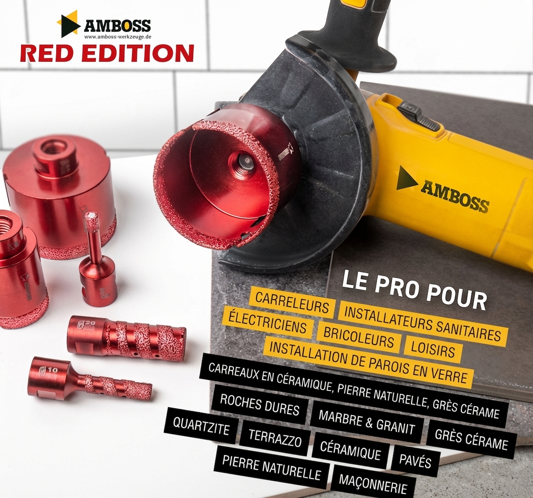 Amboss Red Edition 8 - diamant couronnes de perçage jeu Ø 20-68 mm