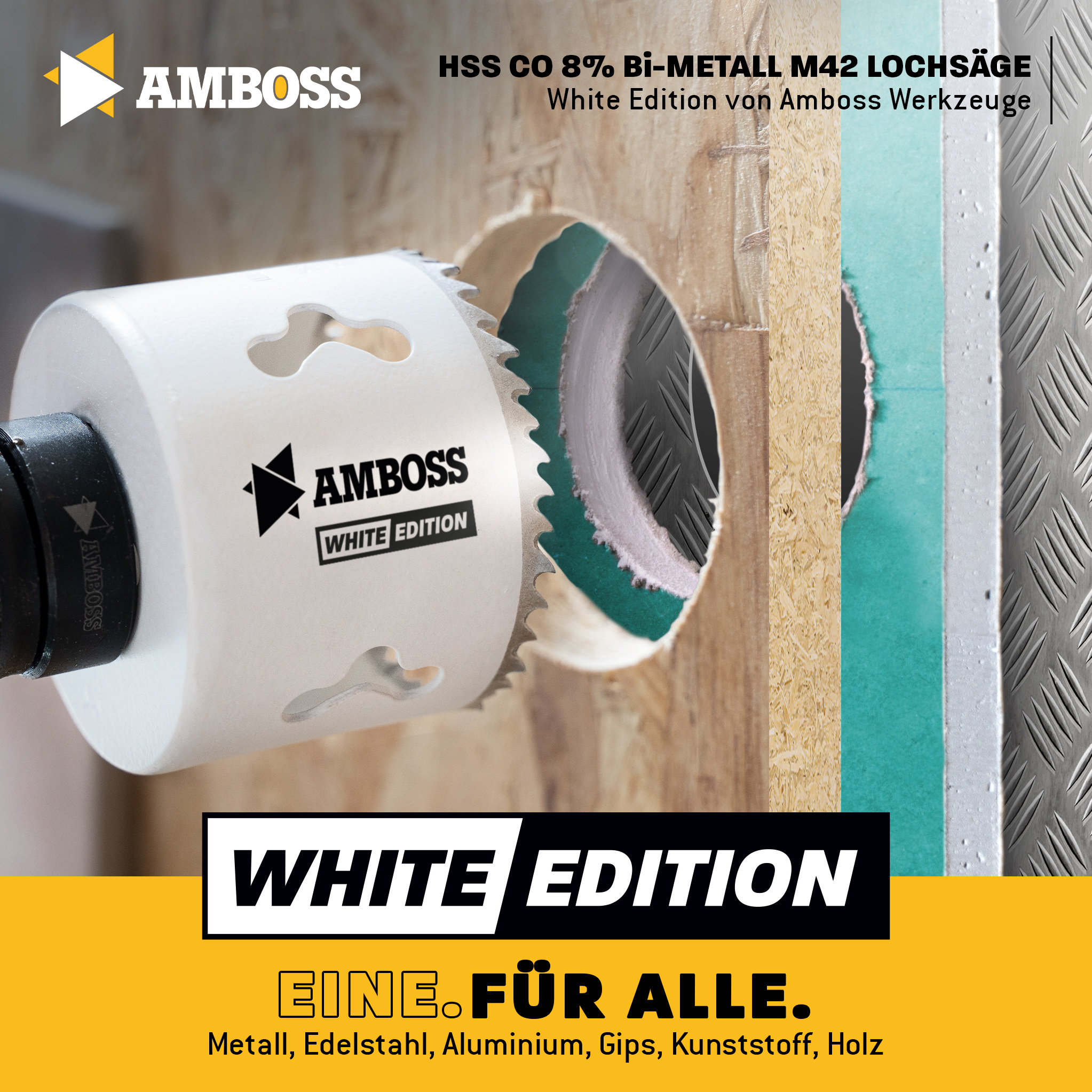Amboss M 42 Bi-métal scies cloches jeu Ø 19-83 mm (11-teilig) | pour aluminium, acier, placoplâtre, bois etc.