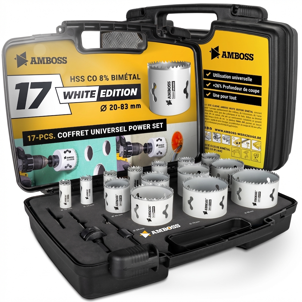Amboss bimétal scies cloches jeu White Edition 17 - M42 Power jeu 17tlg. Ø20 bis 83 mm