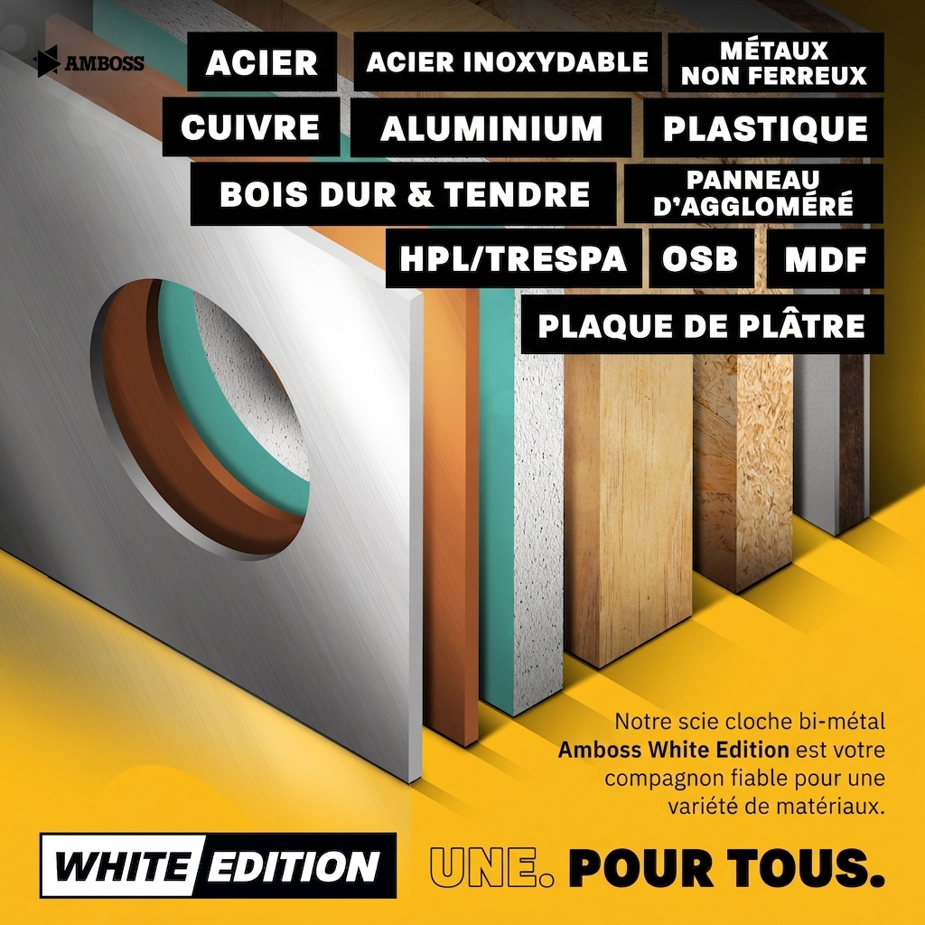 Amboss M 42 Bi-métal scies cloches jeu Ø 19-83 mm (11-teilig) | pour aluminium, acier, placoplâtre, bois etc.