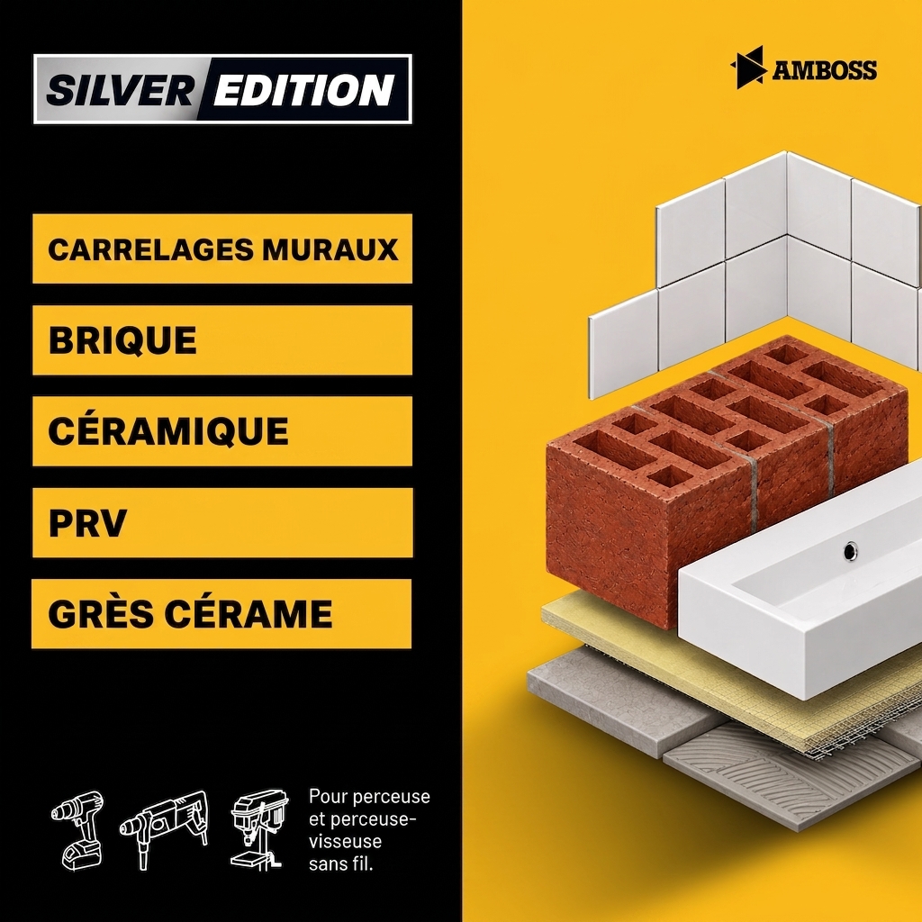 AMBOSS carbure coupe plate Rapid Change scies cloches jeu 16. 22. 25. 32. 40mm + porte-outil à changement rapide