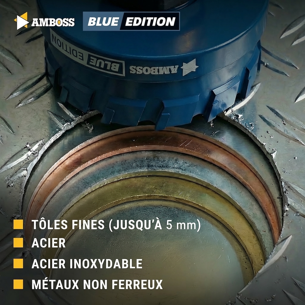 AMBOSS carbure coupe plate Rapid Change scies cloches jeu 16. 22. 25. 32. 40mm + porte-outil à changement rapide